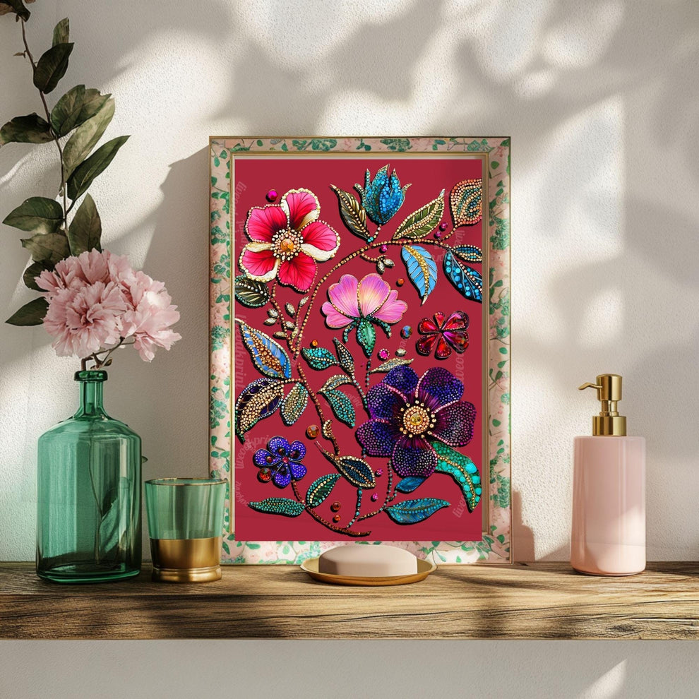 Red Floral Wall Art