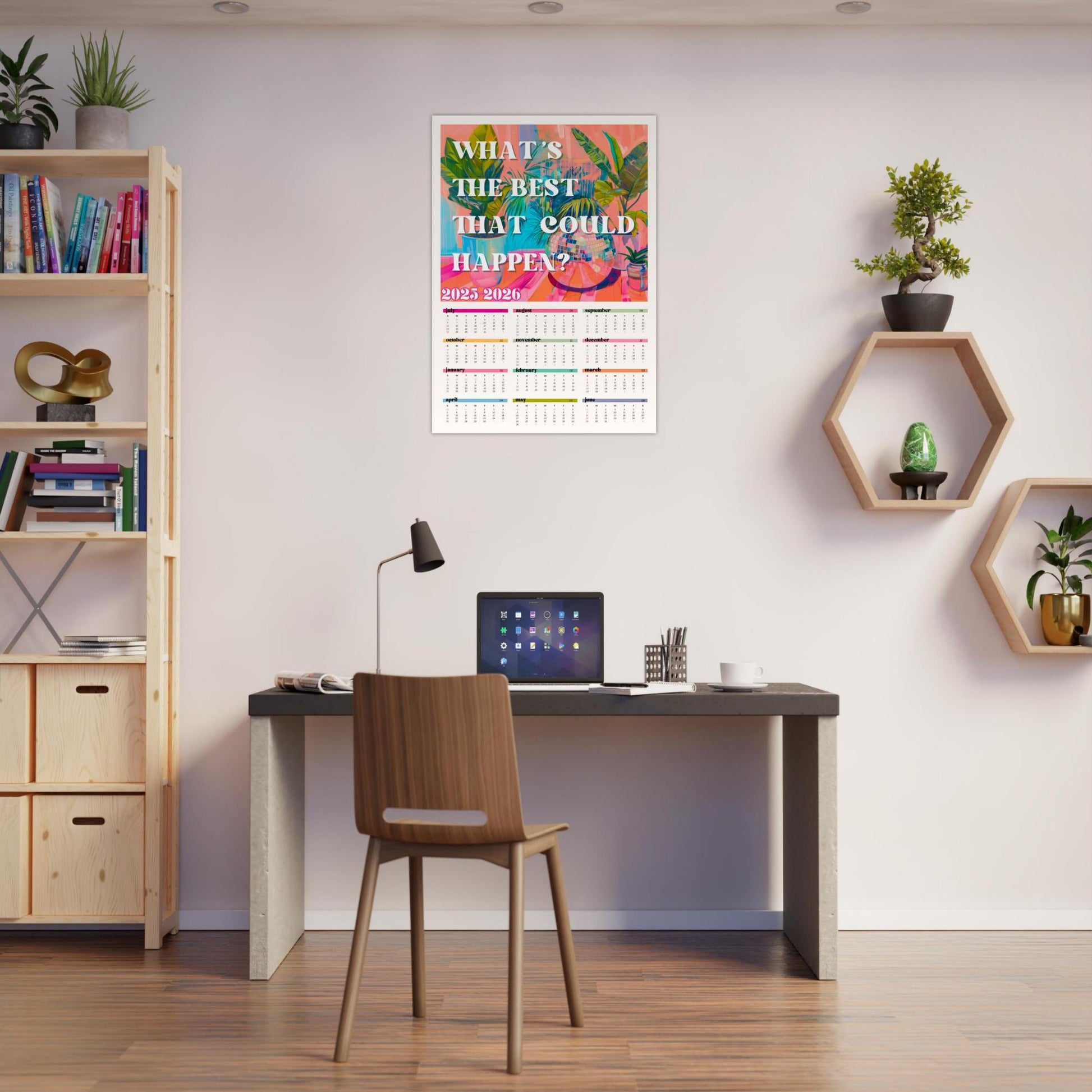 2025–2026 Wall Calendar – What’s the Best That Can Happen – July Start Academic Calendar – Mid Year Teacher Calendar – Year at a Glance