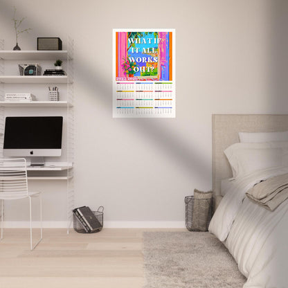 2025–2026 Wall Calendar – What If It All Works Out – Mid Year Academic Calendar – Mediterranean Wall Art