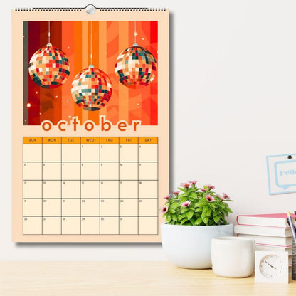 Mid year 2025-2026 Disco Calendar | 2025 Colorful Schoolyear Calendar | Disco Ball Gift | Disco Ball Wall Calendar | Academic Year Calendar