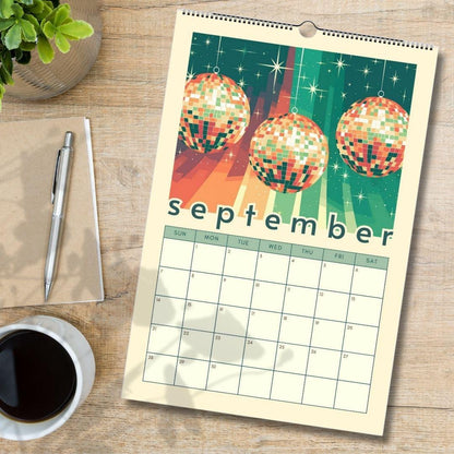 Mid year 2025-2026 Disco Calendar | 2025 Colorful Schoolyear Calendar | Disco Ball Gift | Disco Ball Wall Calendar | Academic Year Calendar