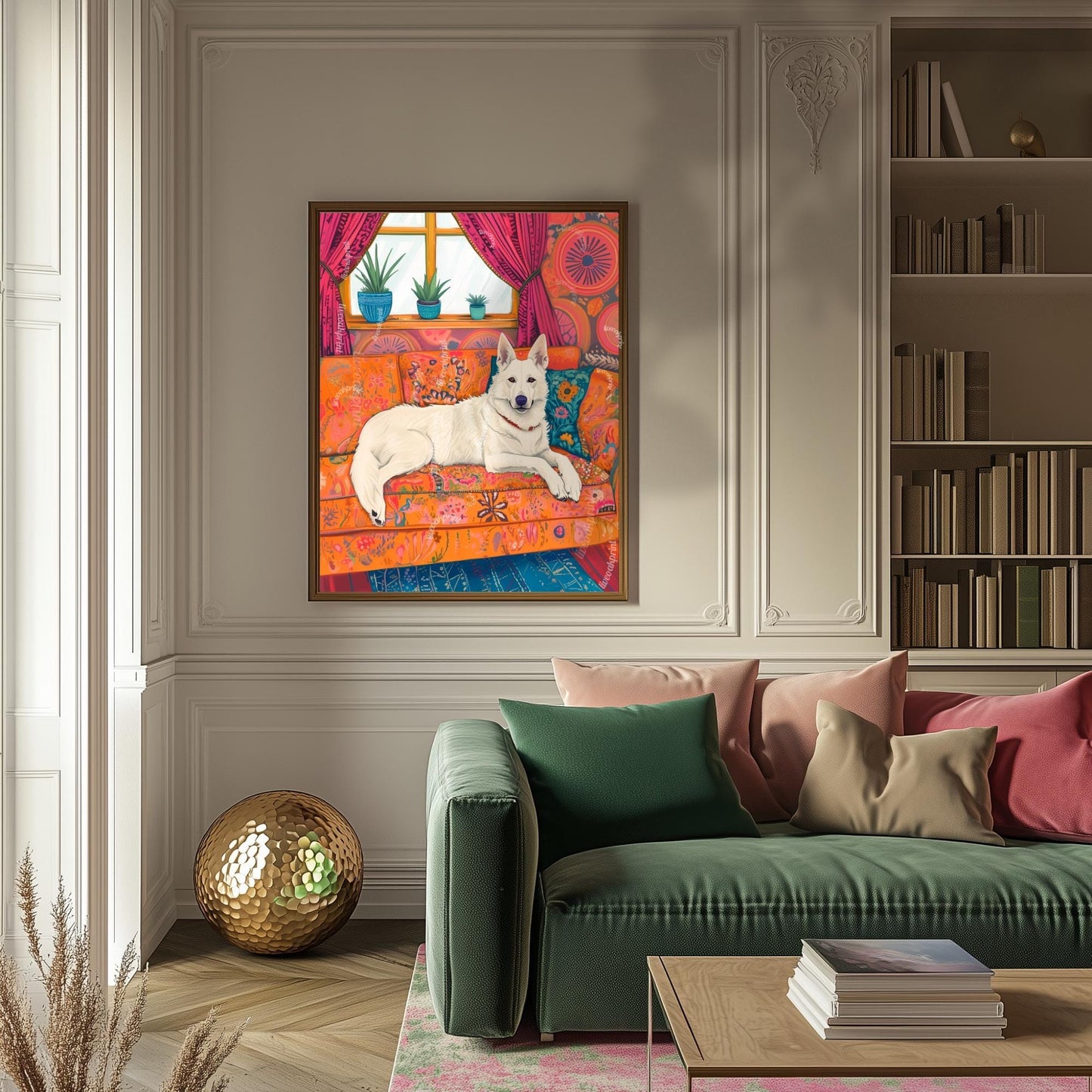 White Swiss German Shepherd Wall Art – White German Shepherd Wall Art – Dog Wall Decor – Dog Wall Art