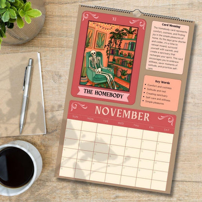 2025–2026 Seasonal Tarot Calendar | Witchy Midyear Calendar | Astrology Decor | Tarot Card Wall Art | Gift for Spiritual Friends