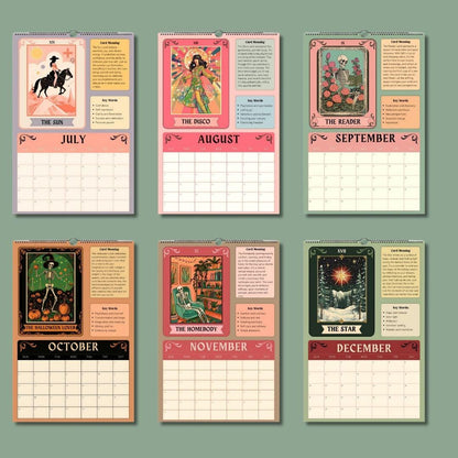 2025–2026 Seasonal Tarot Calendar | Witchy Midyear Calendar | Astrology Decor | Tarot Card Wall Art | Gift for Spiritual Friends