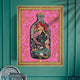 Mermaid in a Bottle Art Print – Pink Coastal Wall Art – Whimsical Mermaid Poster – Nautical Fantasy Decor – Beachcore Aesthetic