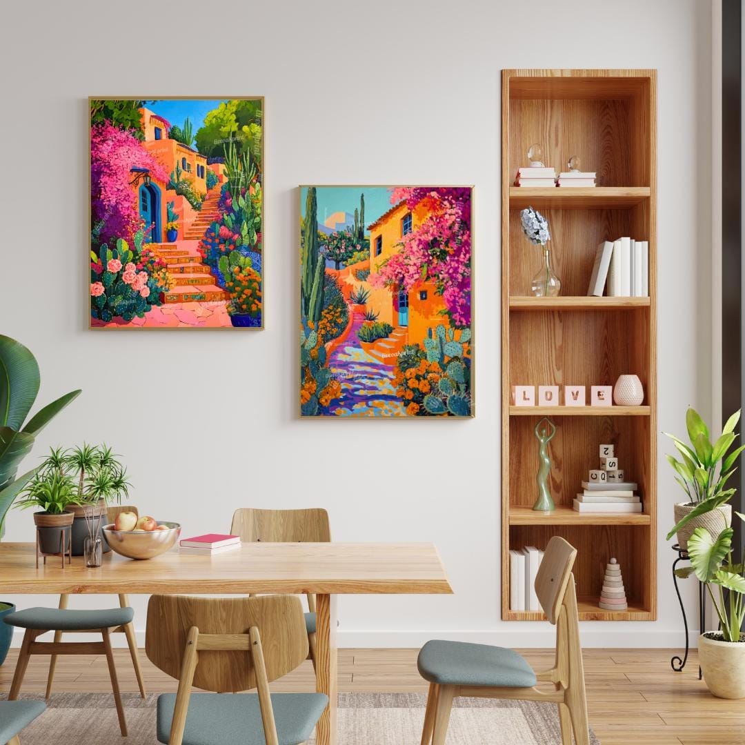 Set Of 2 Vibrant Mexican Art Prints