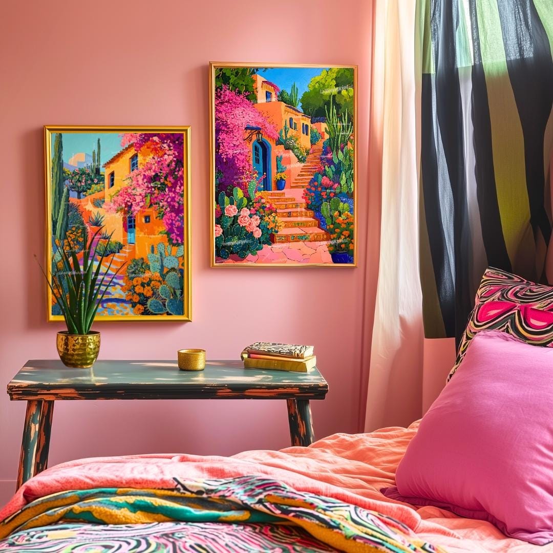 Set Of 2 Vibrant Mexican Art Prints