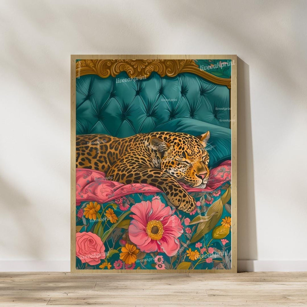 Tiger and Leopard Jungle Print Set – Maximalist Animal Wall Art – Vintage Glam Bedroom Decor – Junglecore Gallery Wall – Dopamine Decor
