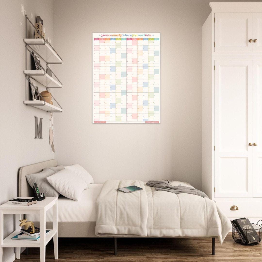 2026 Wall Planer: Bright Pastel Colors - Large Vertical Year-At-A-Glance Calendar