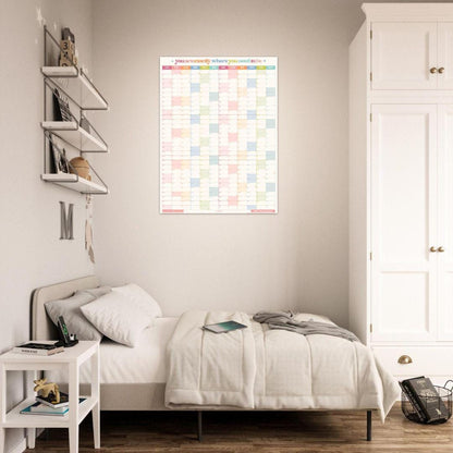 2026 Wall Planer: Bright Pastel Colors - Large Vertical Year-At-A-Glance Calendar