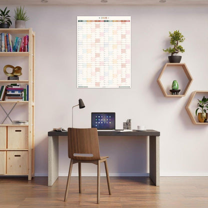 2026 Yearly Wall Planner: Boho Earth Tones - Neutral Colors Wall Calendar