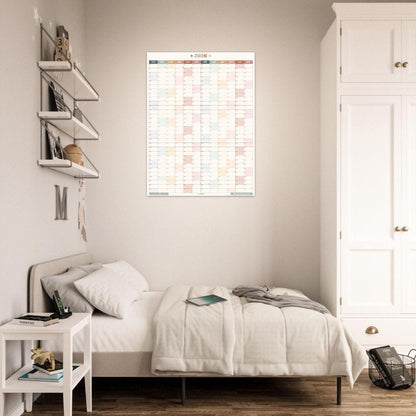 2026 Yearly Wall Planner: Boho Earth Tones - Neutral Colors Wall Calendar