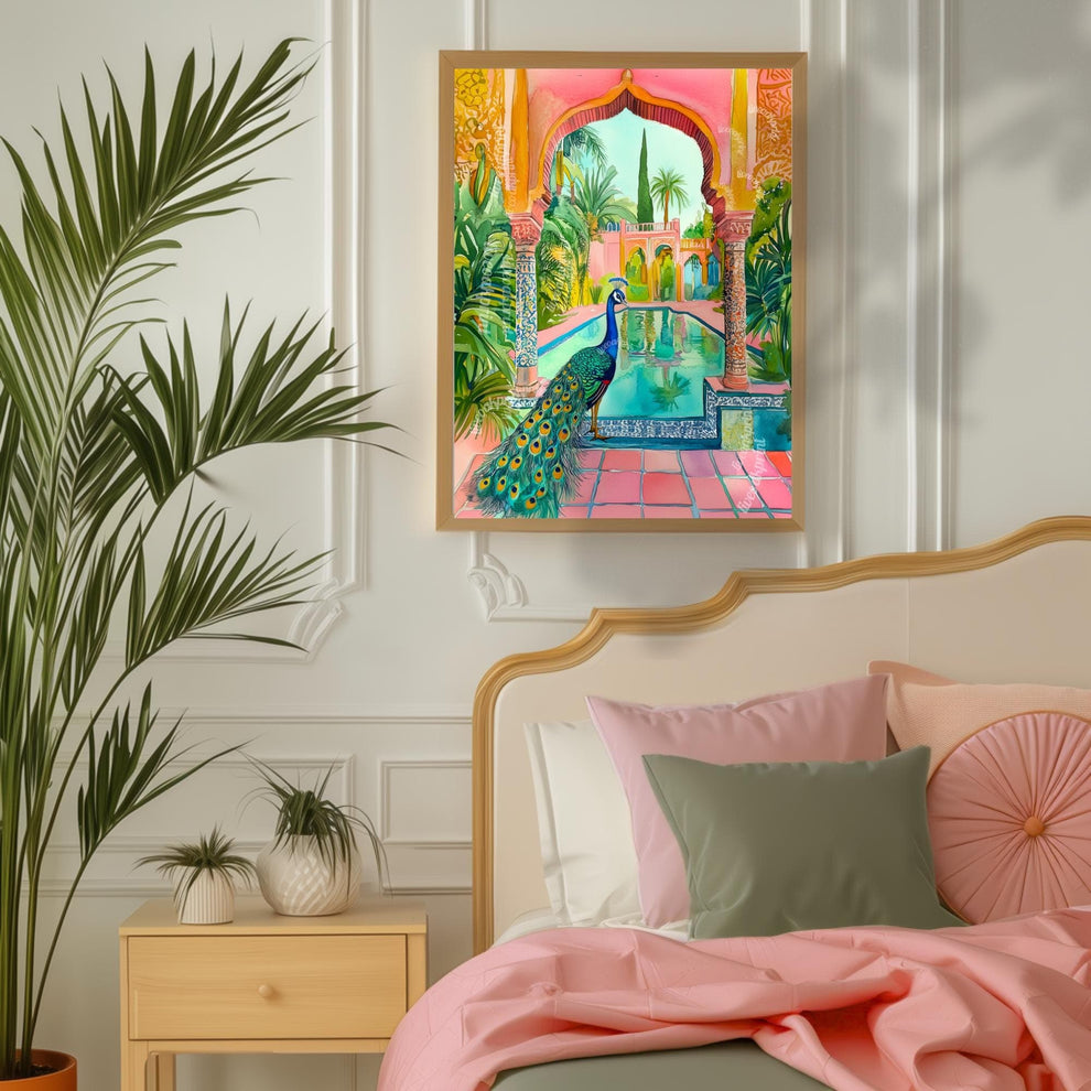 Peacock Wall Art – Colorful Bird Print – Exotic Boho Decor – Tropical Art Print – Vibrant Animal Wall Art for Living Room or Bedroom