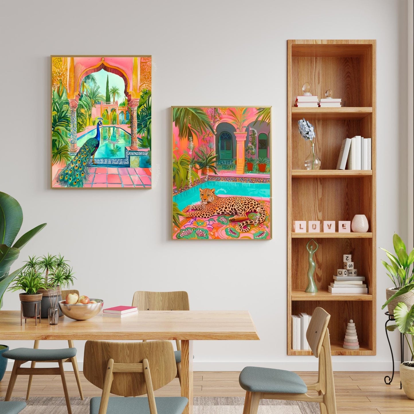 Peacock Wall Art – Colorful Bird Print – Exotic Boho Decor – Tropical Art Print – Vibrant Animal Wall Art for Living Room or Bedroom