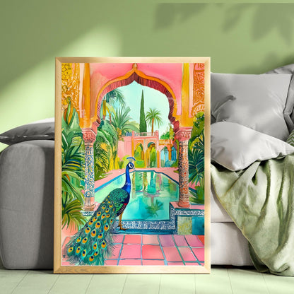 Peacock Wall Art – Colorful Bird Print – Exotic Boho Decor – Tropical Art Print – Vibrant Animal Wall Art for Living Room or Bedroom