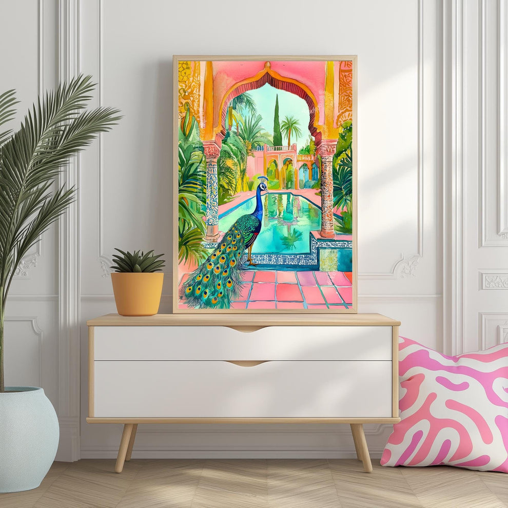 Peacock Wall Art – Colorful Bird Print – Exotic Boho Decor – Tropical Art Print – Vibrant Animal Wall Art for Living Room or Bedroom