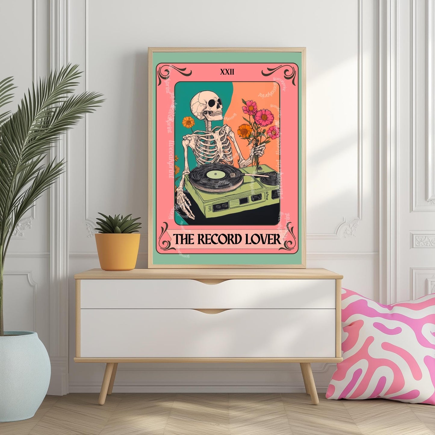 Records Wall Art – Vinyl Wall Print Music Nook Decor Boho Wall Art Midcentury Decor for Living Room Music Lover Gift Record Vinyl Gift Idea