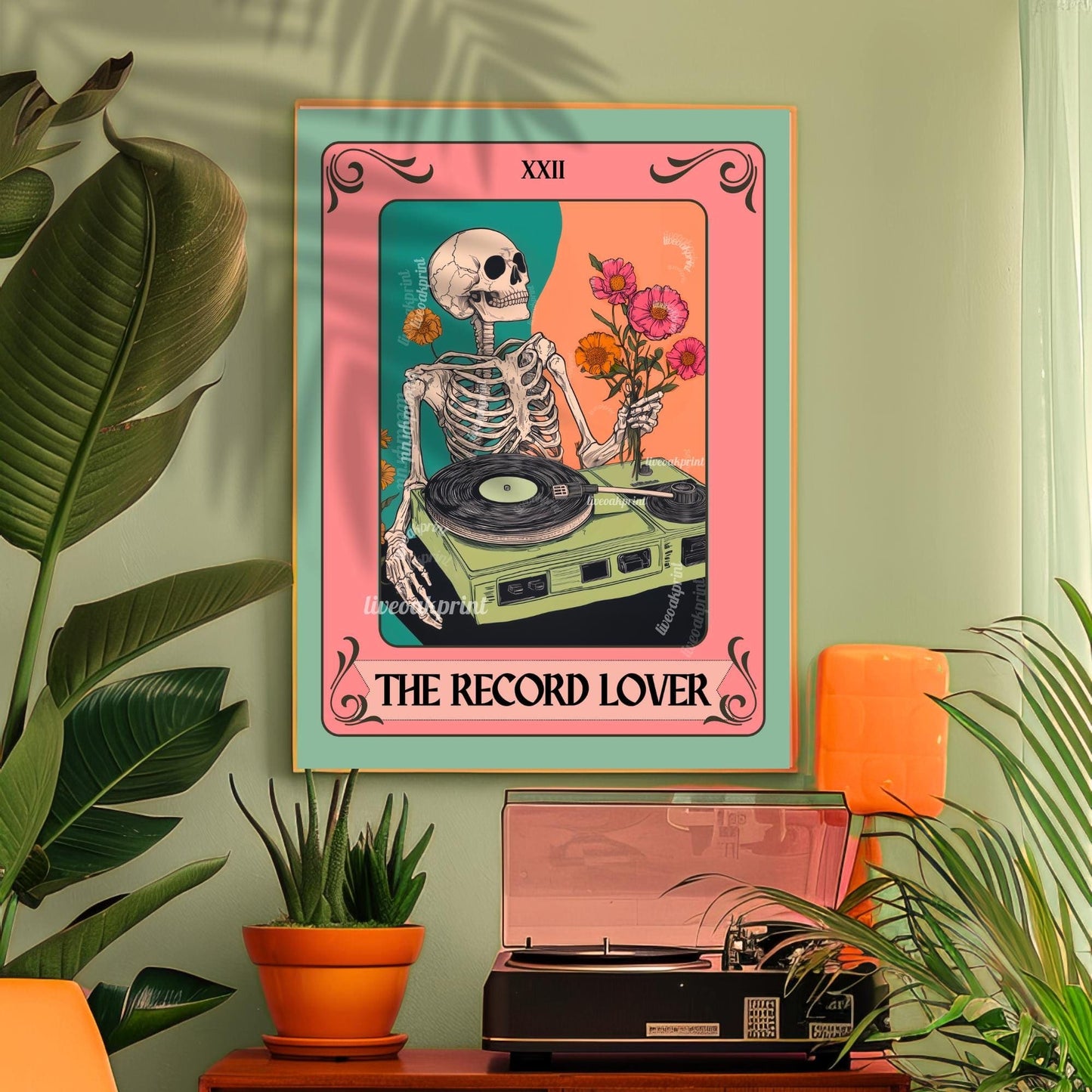 Records Wall Art – Vinyl Wall Print Music Nook Decor Boho Wall Art Midcentury Decor for Living Room Music Lover Gift Record Vinyl Gift Idea