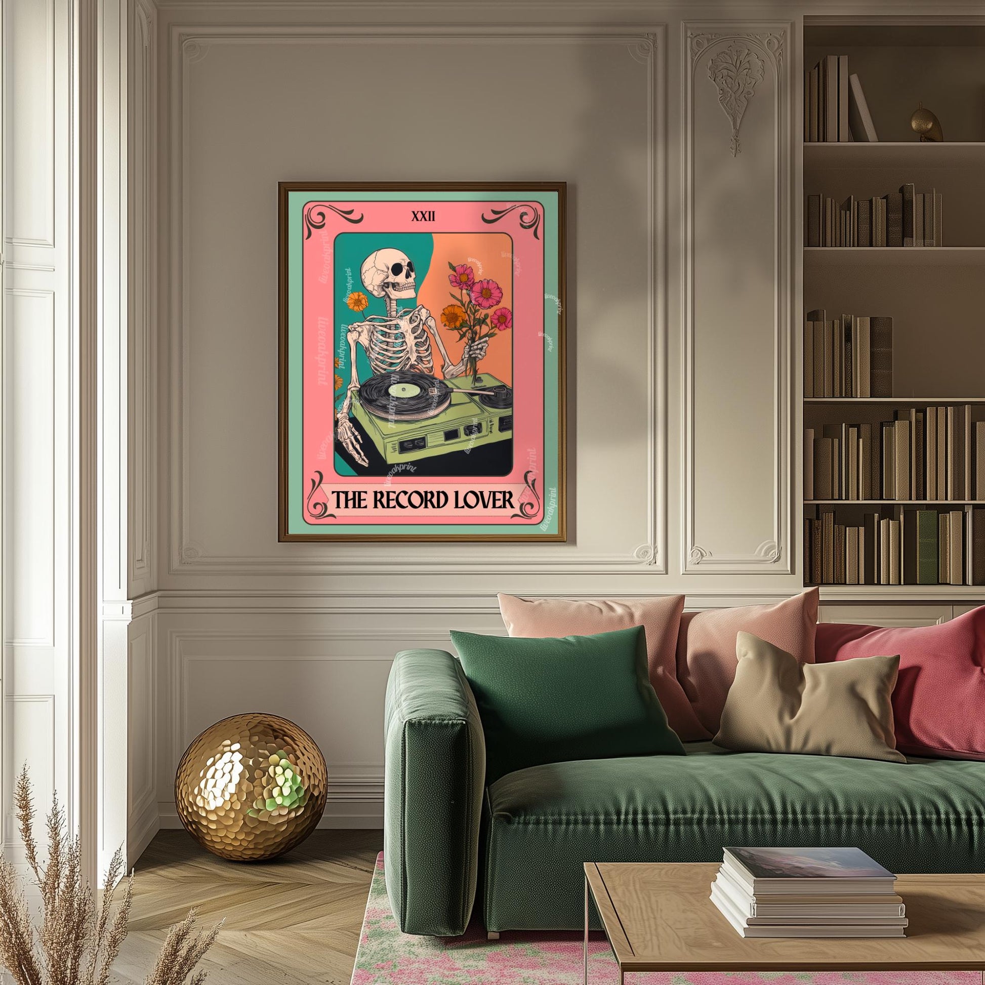 Records Wall Art – Vinyl Wall Print Music Nook Decor Boho Wall Art Midcentury Decor for Living Room Music Lover Gift Record Vinyl Gift Idea