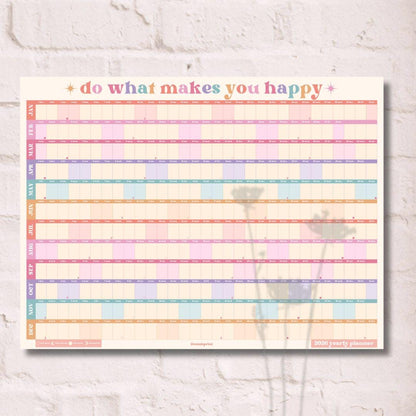 Bright Pastels 2026 Year Wall Planner