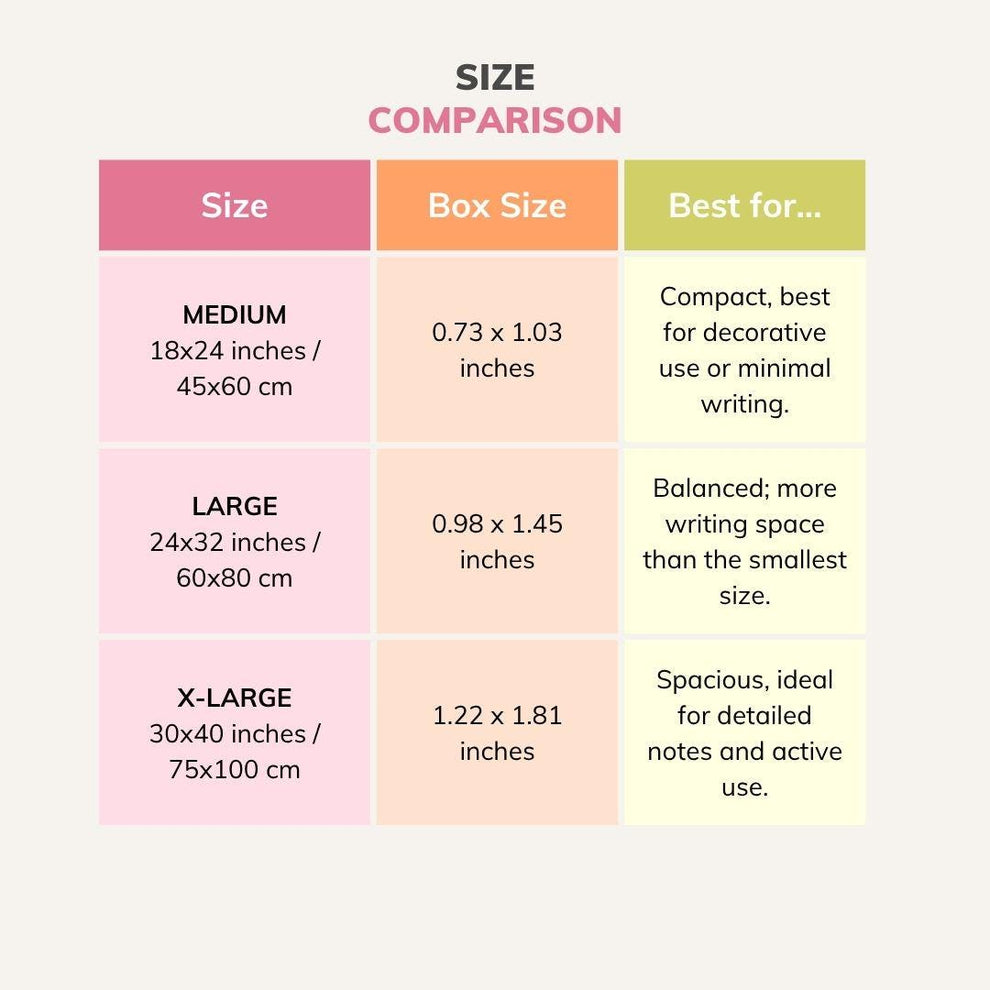 2026 Horizontal Wall Planner: Retro Brights