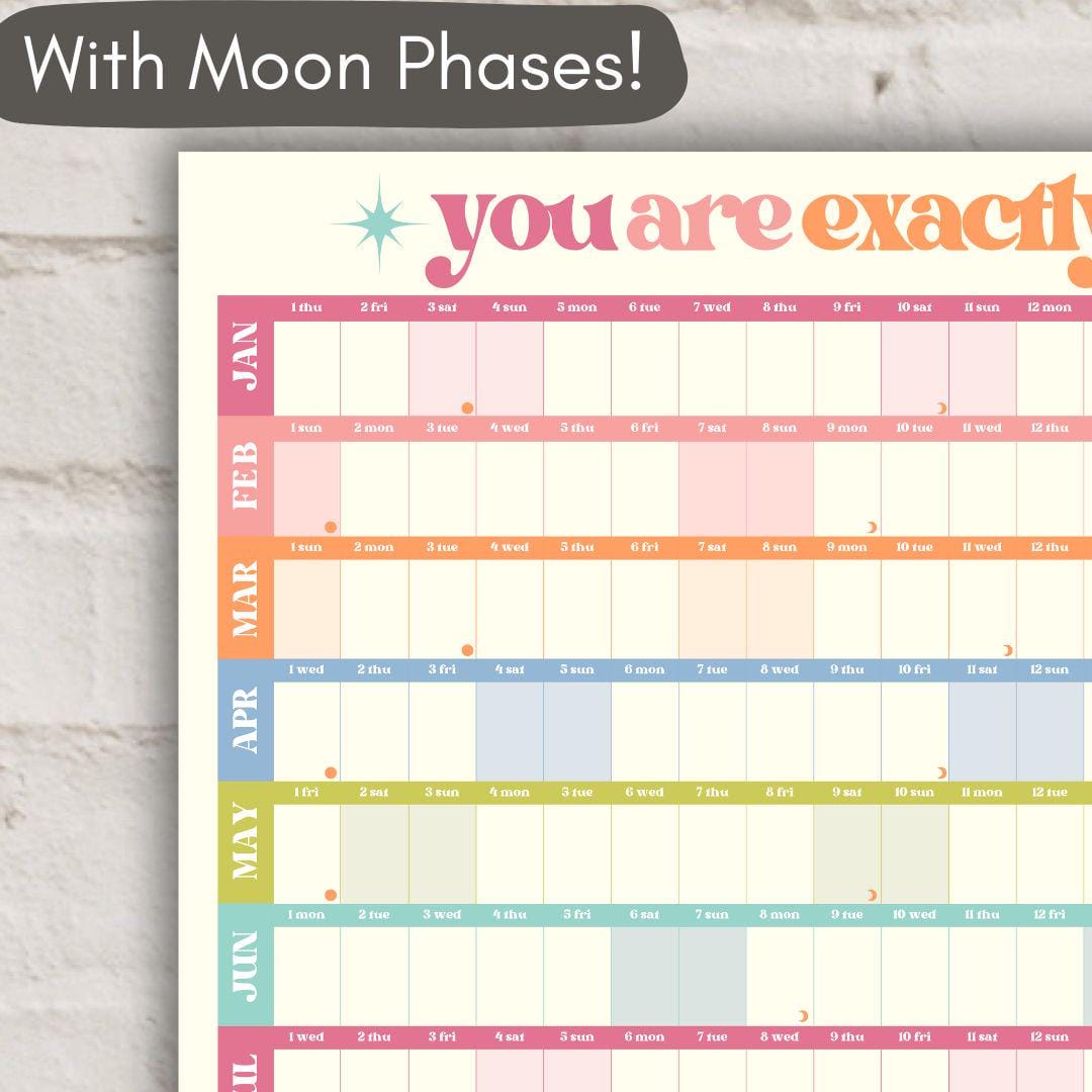 Colorful 2026 Year Wall Planner
