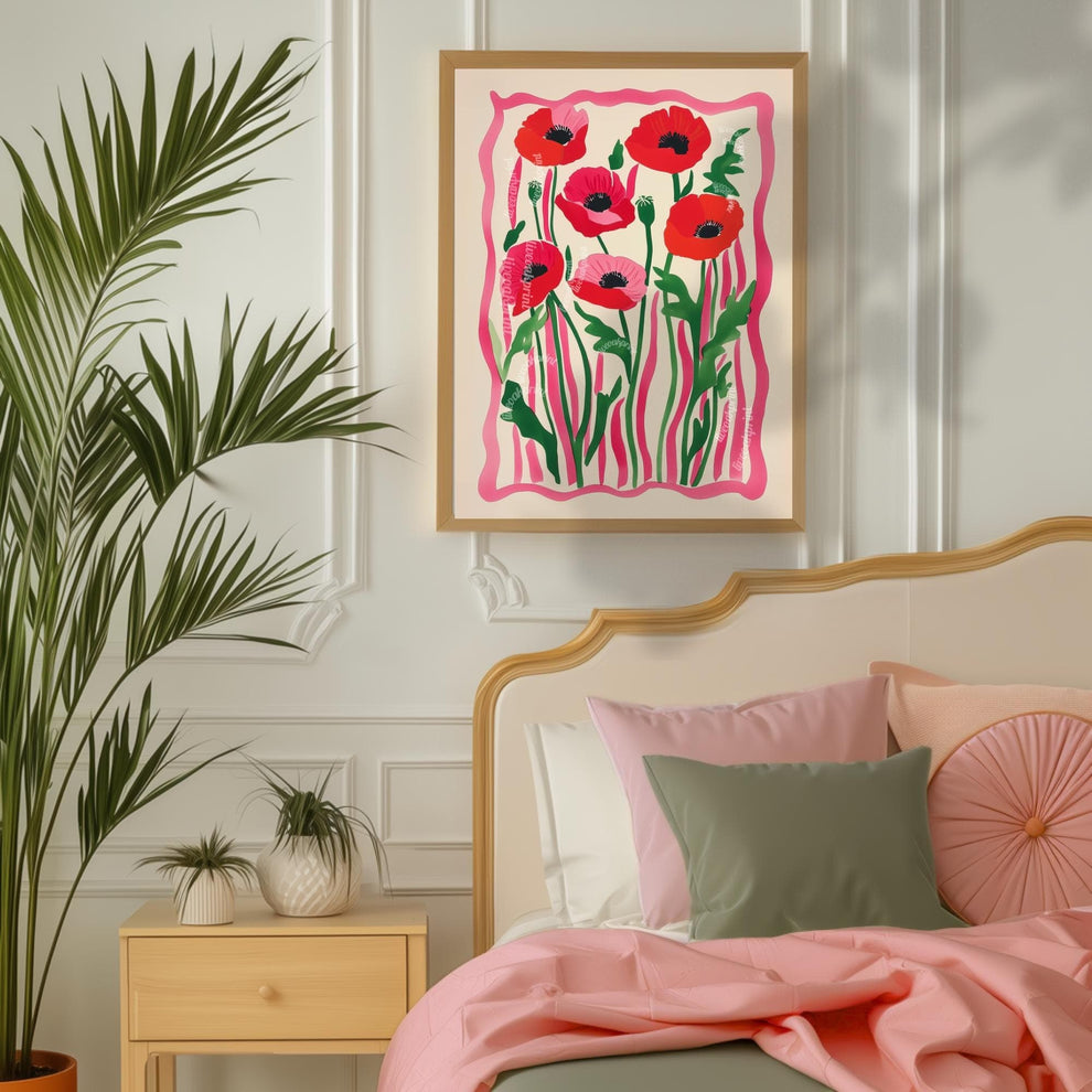 Colorful Red Poppies Print