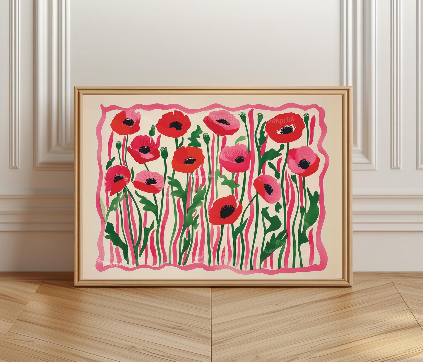 Horizontal Red Poppies Print