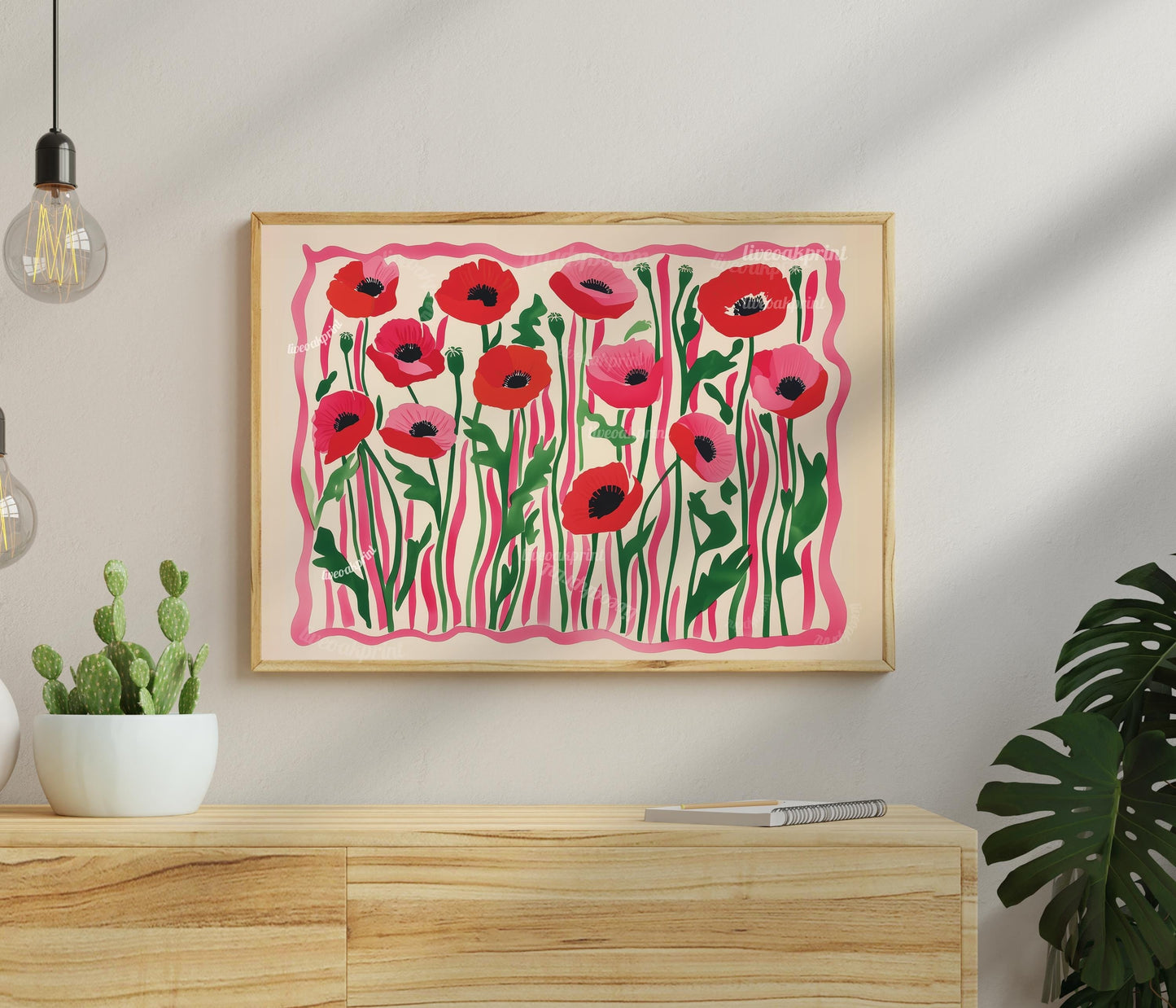 Horizontal Red Poppies Print