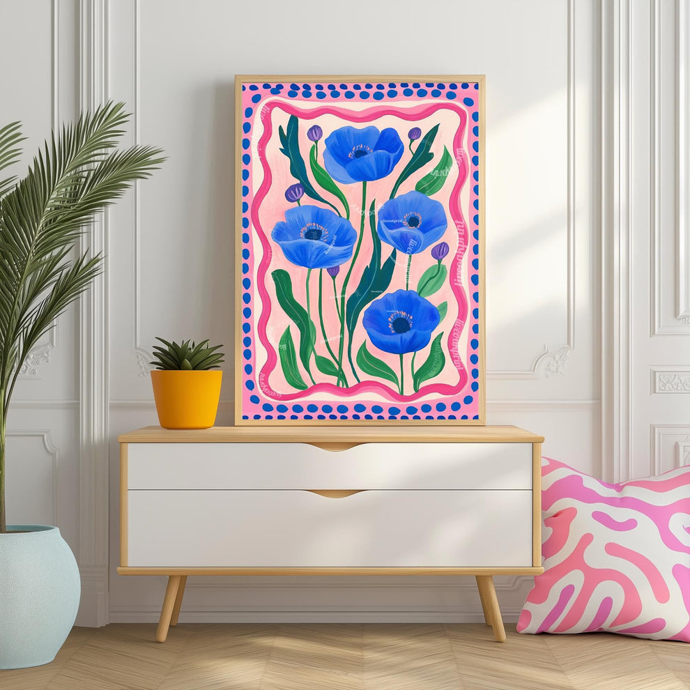 Pink and Blue Wall Art