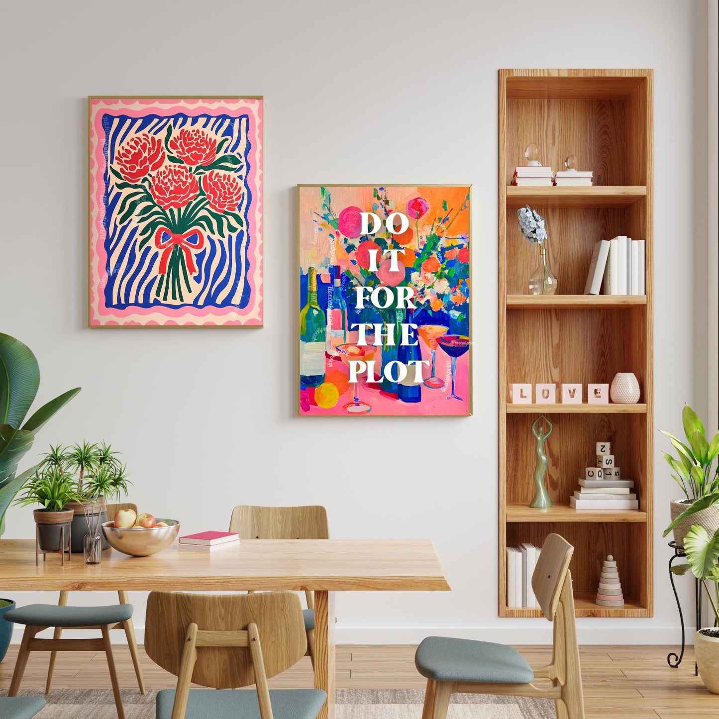 Do it for the Plot Art Print - Kitchen Wall Art Trendy Quote Print Funky Wall Decor Cocktail Wall Art Bar Cart Decor Art Dorm Room Print