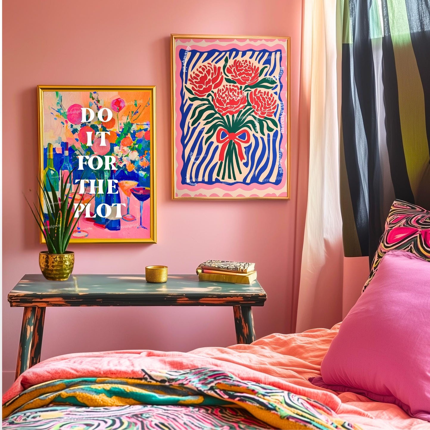 Do it for the Plot Art Print - Kitchen Wall Art Trendy Quote Print Funky Wall Decor Cocktail Wall Art Bar Cart Decor Art Dorm Room Print