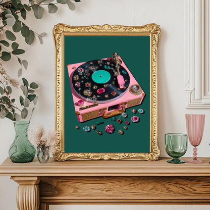 Retro Record Print
