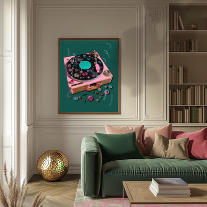 Retro Record Print