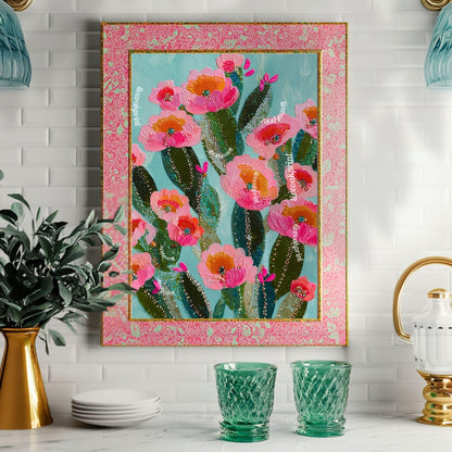 Flowering Cactus Wall Art