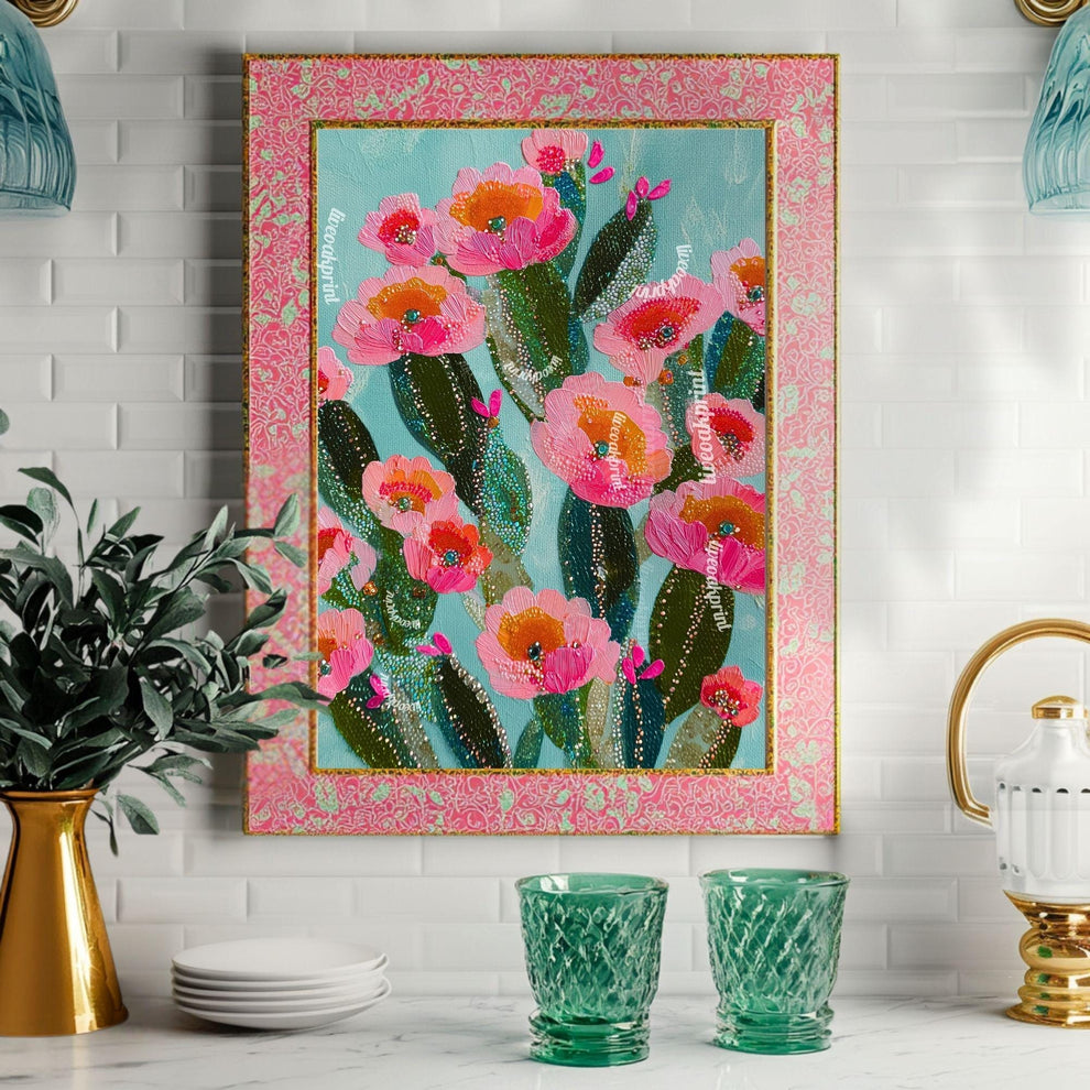 Flowering Cactus Wall Art