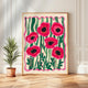Funky Red Poppies Print