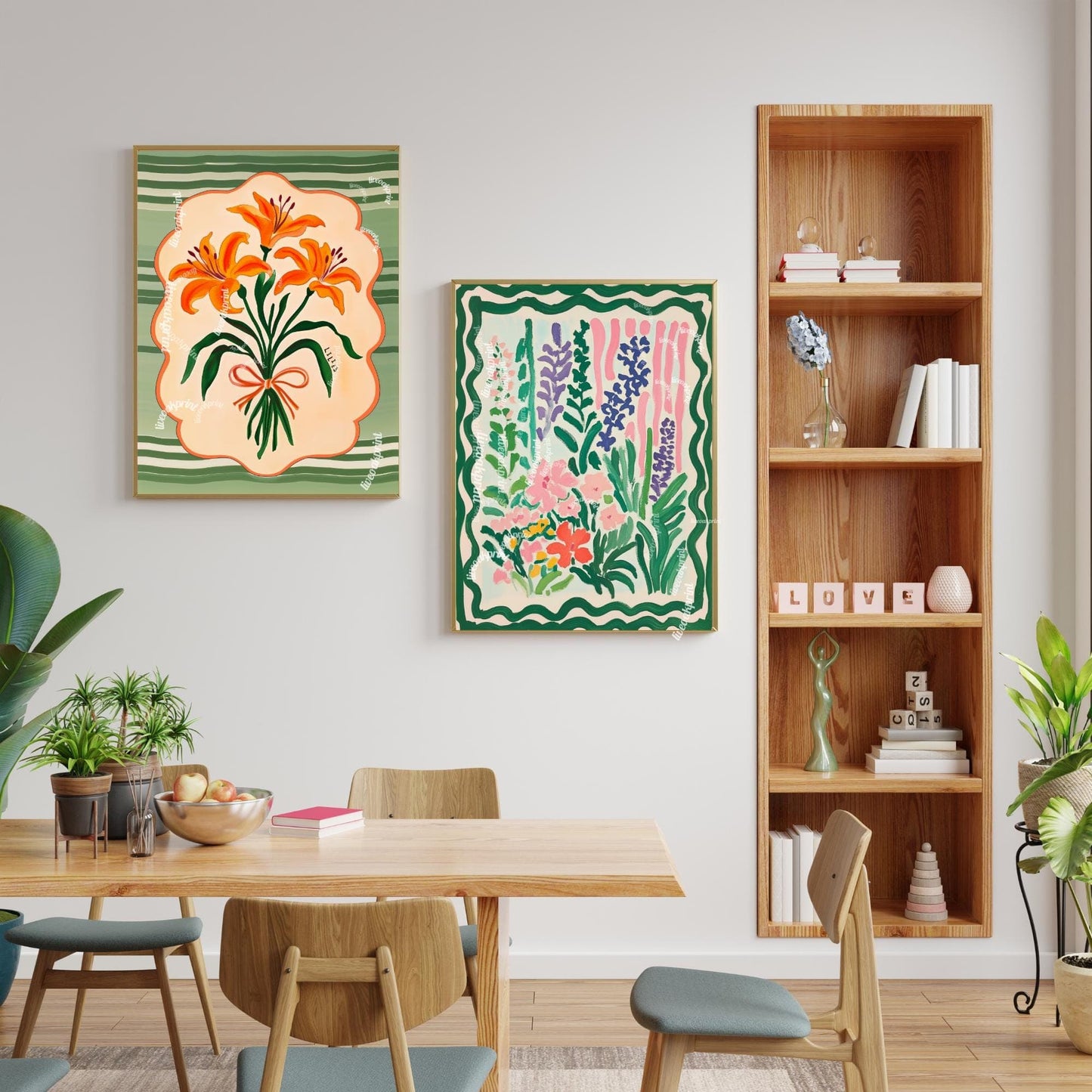 Soft Vintage Lilies Print