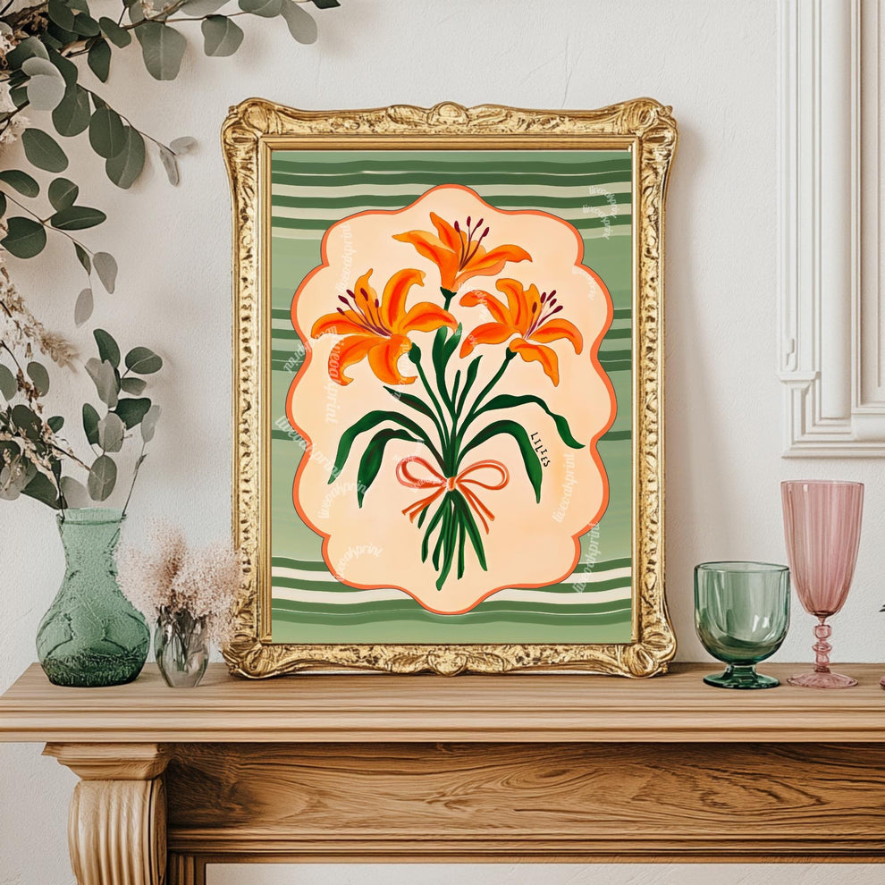 Soft Vintage Lilies Print