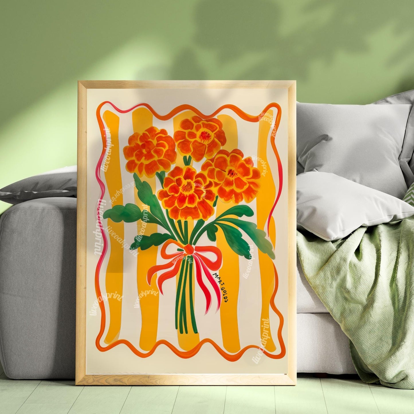 Vintage Marigold Print
