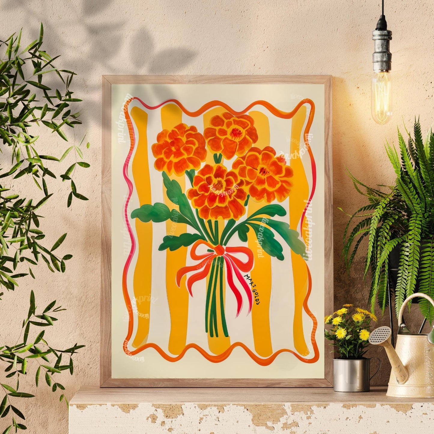 Vintage Marigold Print