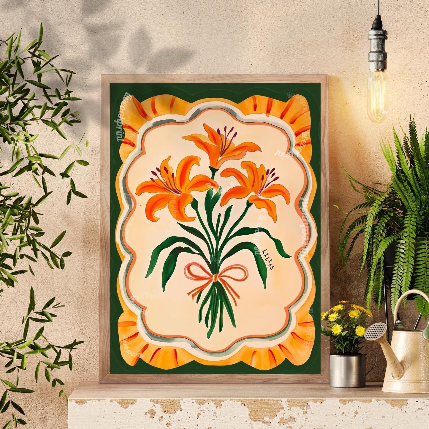 Retro Lilies Wall Art