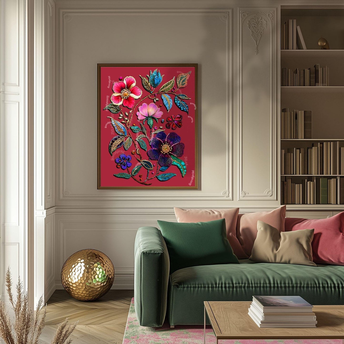 Red Floral Wall Art