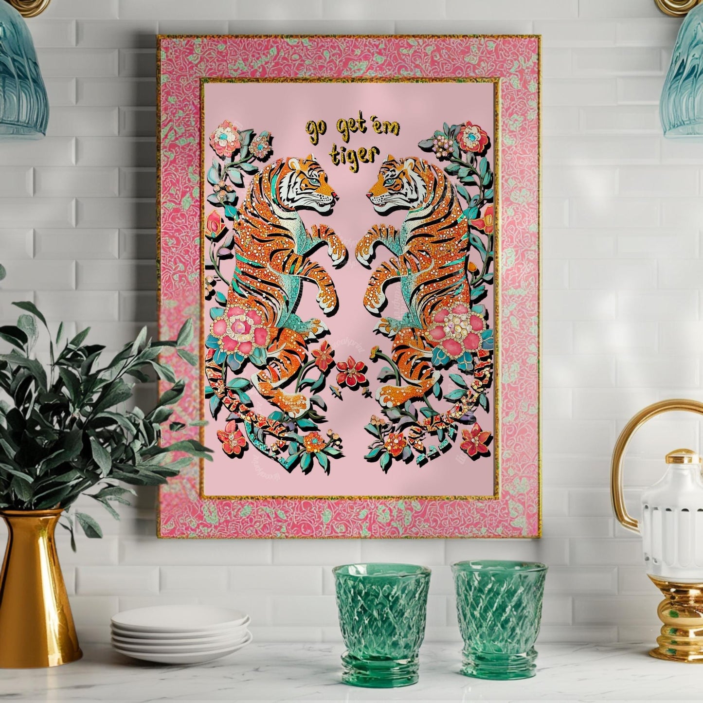 Pink Tiger Wall Decor