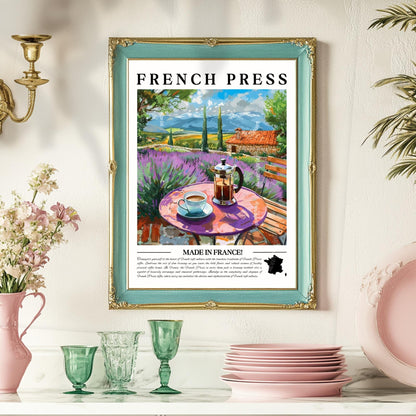 French Press Coffee Wall Art