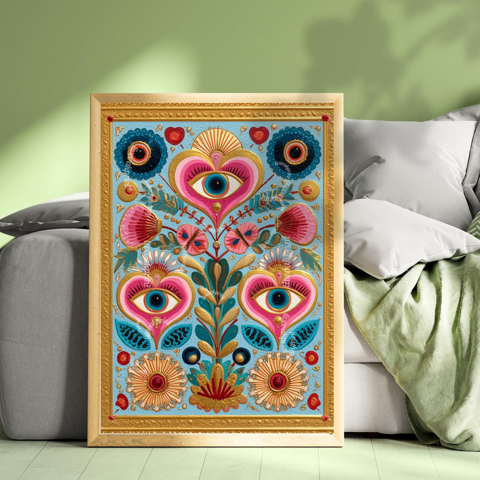Colorful Eye and Heart Wall Art