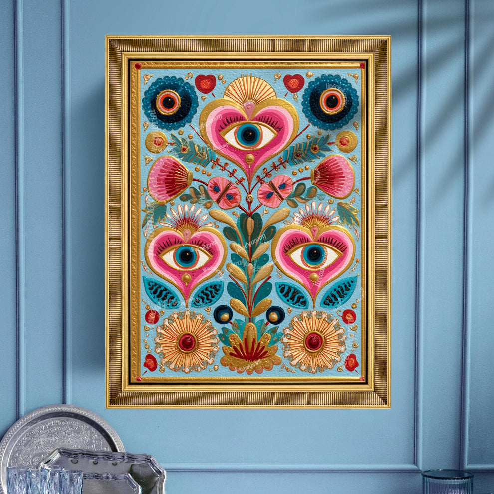 Colorful Eye and Heart Wall Art