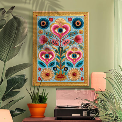 Colorful Eye and Heart Wall Art