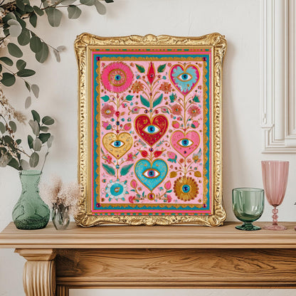Pink Surreal Heart Wall Art