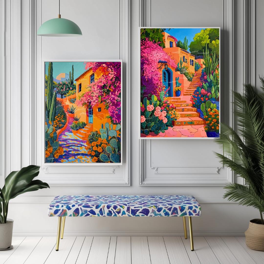 Set Of 2 Vibrant Mexican Art Prints